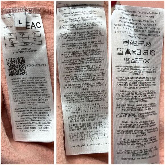 Guess Heavyweight Hooded Sweatshirt Hoodie Unisex Retails $118 Peach Colorblock - Picture 4 of 13